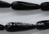 COB380 15.5 inches 10*30mm faceted teardrop black obsidian beads