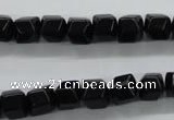 COB388 15.5 inches 8*8mm faceted cube black obsidian beads