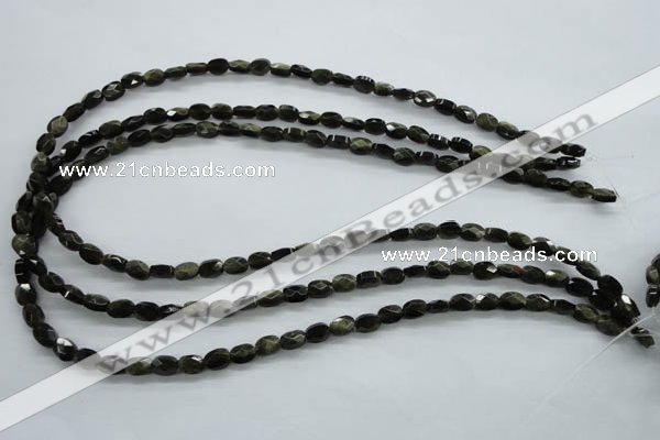 COB400 15.5 inches 5*7mm faceted oval black obsidian beads