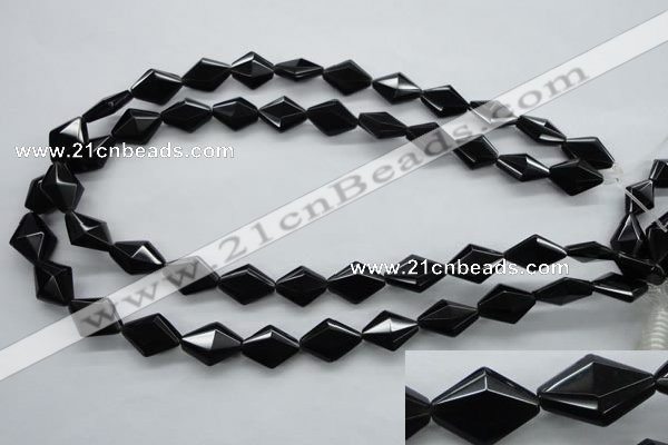 COB410 15.5 inches 10*15mm faceted oval black obsidian beads