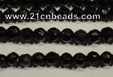 COB450 15.5 inches 4mm faceted round black obsidian beads