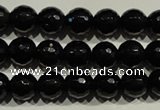 COB451 15.5 inches 6mm faceted round black obsidian beads