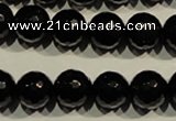COB453 15.5 inches 10mm faceted round black obsidian beads
