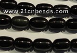 COB461 15.5 inches 8*12mm drum black obsidian beads wholesale