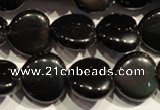 COB468 15.5 inches 12*12mm heart black obsidian beads wholesale