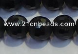 COB475 15.5 inches 10mm faceted round matte black obsidian beads