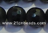 COB480 15.5 inches 20mm faceted round matte black obsidian beads