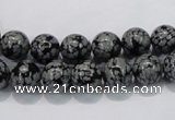 COB52 15.5 inches 8mm round Chinese snowflake obsidian beads