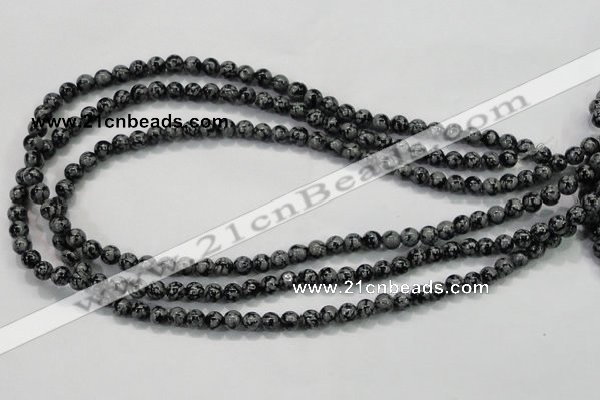 COB52 15.5 inches 8mm round Chinese snowflake obsidian beads