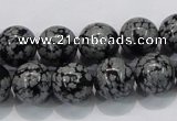 COB53 15.5 inches 12mm round Chinese snowflake obsidian beads