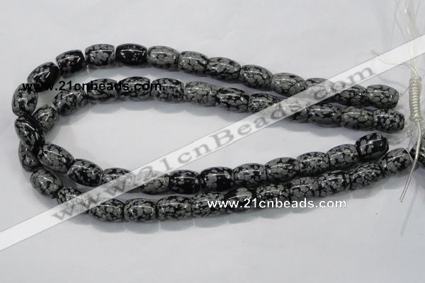 COB54 15.5 inches 12*16mm drum Chinese snowflake obsidian beads