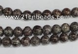 COB551 15.5 inches 6mm round red snowflake obsidian beads wholesale