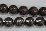 COB555 15.5 inches 14mm round red snowflake obsidian beads wholesale