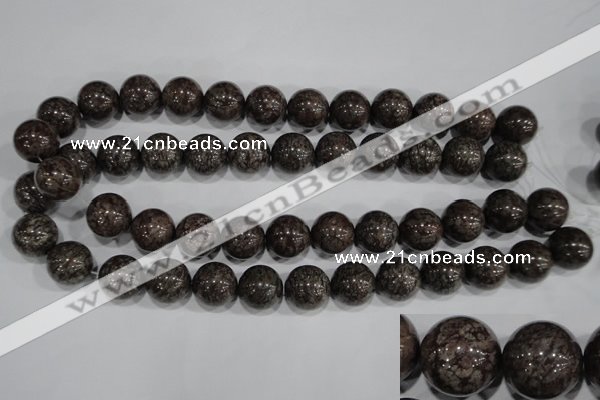 COB555 15.5 inches 14mm round red snowflake obsidian beads wholesale