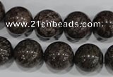 COB556 15.5 inches 16mm round red snowflake obsidian beads wholesale