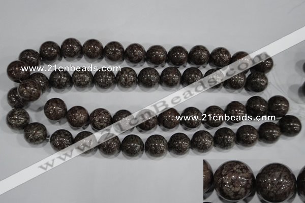 COB556 15.5 inches 16mm round red snowflake obsidian beads wholesale