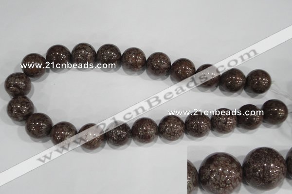 COB558 15.5 inches 20mm round red snowflake obsidian beads wholesale