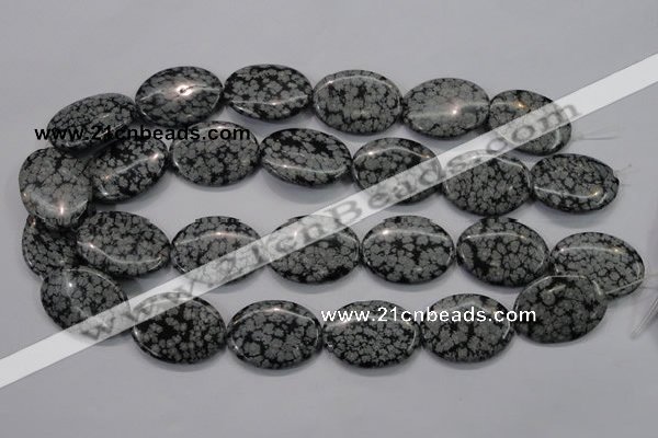 COB56 15.5 inches 22*30mm oval Chinese snowflake obsidian beads