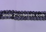 COB560 15.5 inches 4mm round matte snowflake obsidian beads