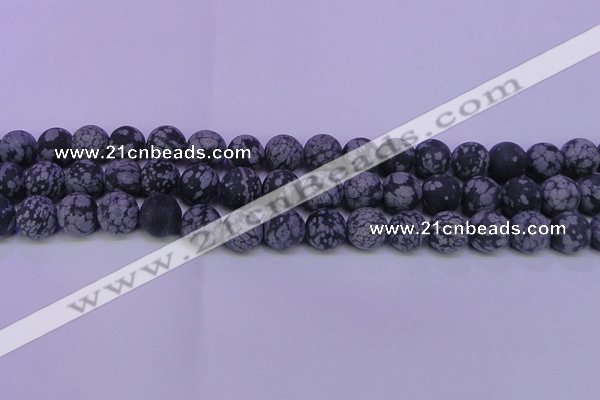 COB560 15.5 inches 4mm round matte snowflake obsidian beads