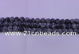 COB561 15.5 inches 6mm round matte snowflake obsidian beads