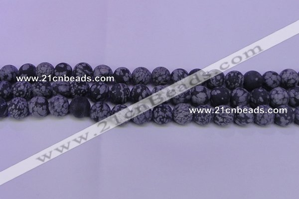 COB561 15.5 inches 6mm round matte snowflake obsidian beads