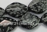 COB60 15.5 inches 18*25mm diamond Chinese snowflake obsidian beads