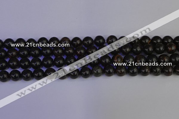 COB653 15.5 inches 10mm round gold black obsidian beads wholesale