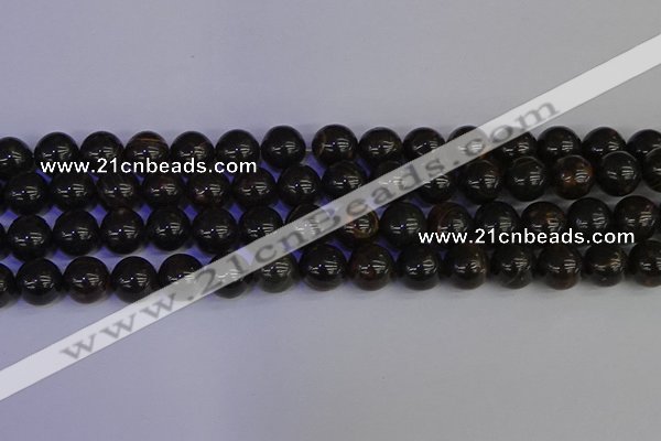 COB654 15.5 inches 12mm round gold black obsidian beads wholesale