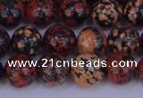 COB663 15.5 inches 10mm round red snowflake obsidian beads