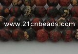 COB671 15.5 inches 6mm round matte red snowflake obsidian beads