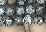 COB691 15.5 inches 6mm faceted round Chinese snowflake obsidian beads