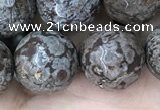 COB695 15.5 inches 14mm faceted round Chinese snowflake obsidian beads