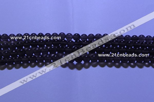 COB711 15.5 inches 6mm round ice black obsidian beads wholesale