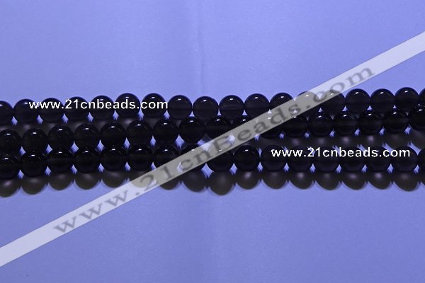 COB712 15.5 inches 8mm round ice black obsidian beads wholesale