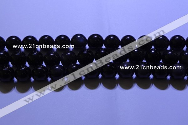 COB714 15.5 inches 12mm round ice black obsidian beads wholesale