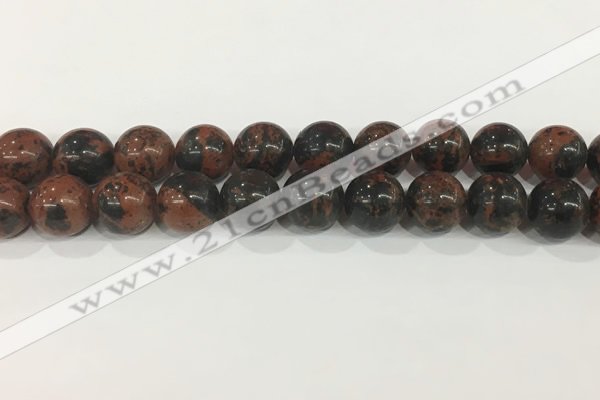 COB755 15.5 inches 14mm round mahogany obsidian beads wholesale