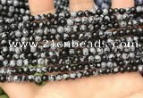 COB758 15.5 inches 4mm round snowflake obsidian beads wholesale