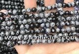 COB759 15.5 inches 6mm round snowflake obsidian beads wholesale