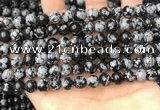 COB760 15.5 inches 8mm round snowflake obsidian beads wholesale