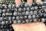 COB761 15.5 inches 10mm round snowflake obsidian beads wholesale