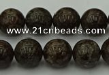 COB803 15.5 inches 10mm round red snowflake obsidian beads