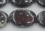 COJ03 15.5 inches 22*30mm oval blood jasper gemstone beads