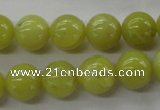 COJ105 15.5 inches 12mm round olive jade beads wholesale