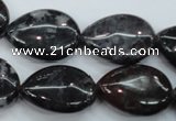 COJ30 15.5 inches 18*25mm flat teardrop blood jasper gemstone beads