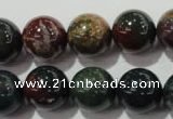 COJ305 15.5 inches 14mm round Indian bloodstone beads wholesale