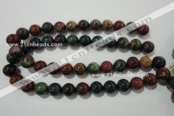 COJ305 15.5 inches 14mm round Indian bloodstone beads wholesale