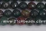 COJ311 15.5 inches 6mm faceted round Indian bloodstone beads