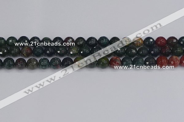 COJ312 15.5 inches 8mm faceted round Indian bloodstone beads