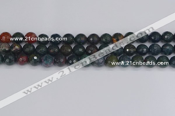 COJ313 15.5 inches 10mm faceted round Indian bloodstone beads